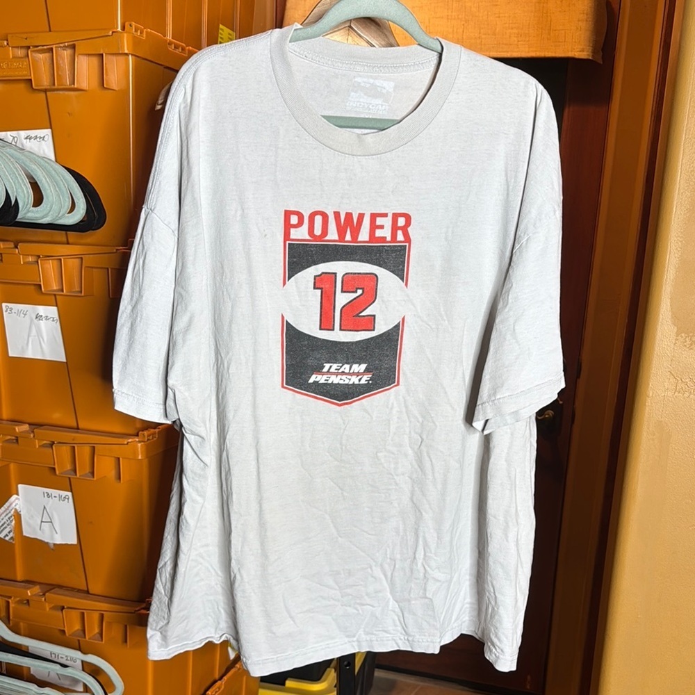 Indy Car Authentic Apparel Power 12 Team Penske Gray T-Shirt Size 3XL
